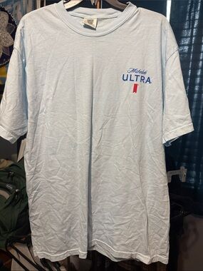 Michelob ULTRA Light Blue Short Sleeve Logo Tee for Men